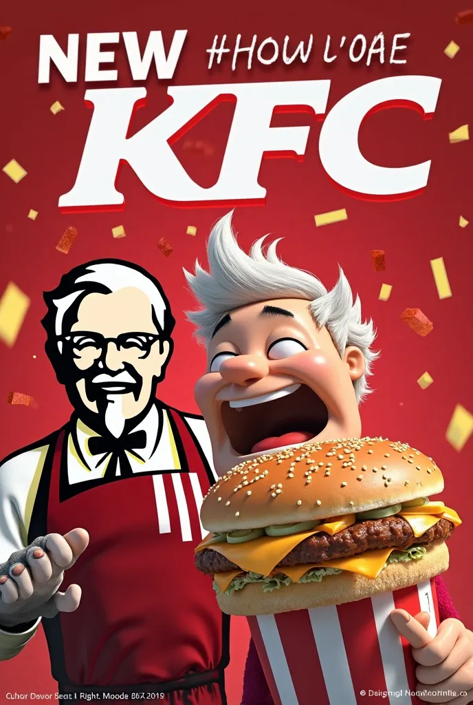 Funny KFC advertising banner in their corporate style announcing a new promotion