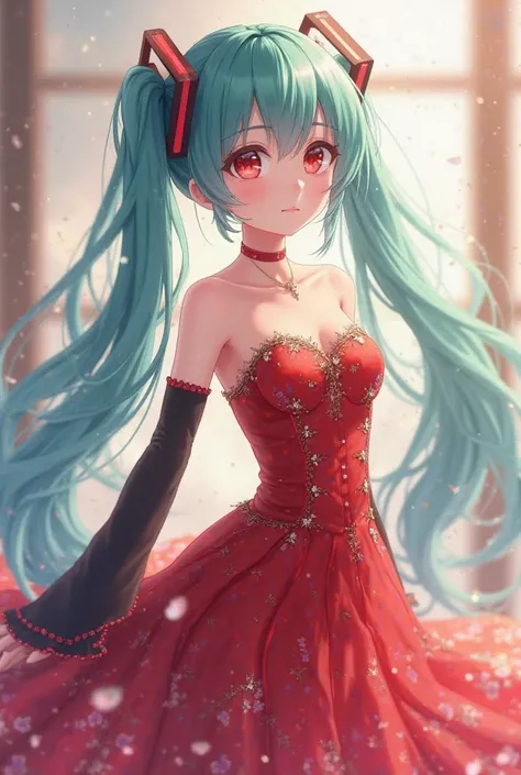 Hatsune Miku in red dress