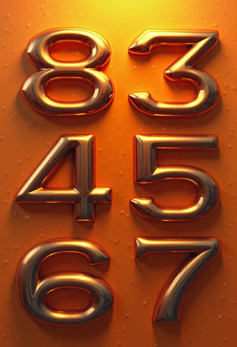 8 number metal color \orange