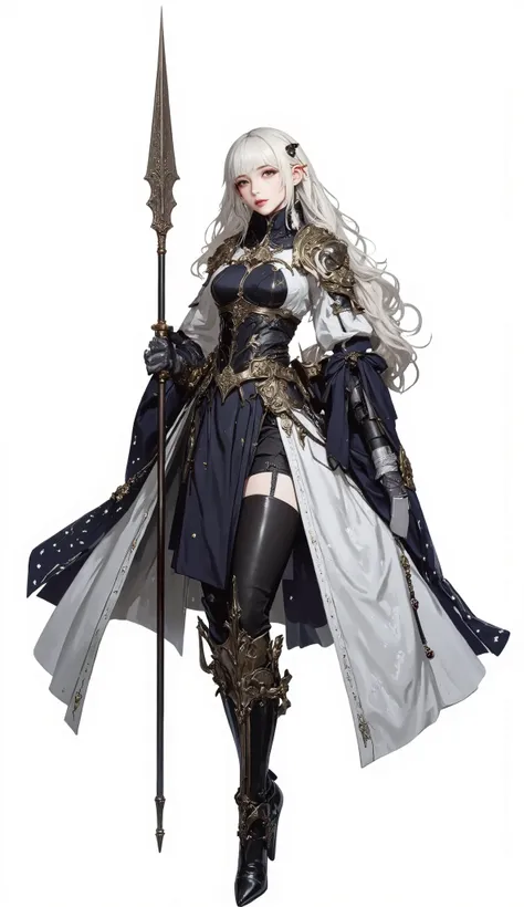 (Masterpiece:1.5,Top Quality:1.3,Amazing Quality:1.3), (Anime Character), ((nsfw)), Solo, Full Length, Chiara, 1 Girl, ((Sexy cute woman:1.5)), White Skin, Silver Gauntlets, Silver Boots, Western sexy Armor, Shining Clothes, gleaming decorations, ((with gi...
