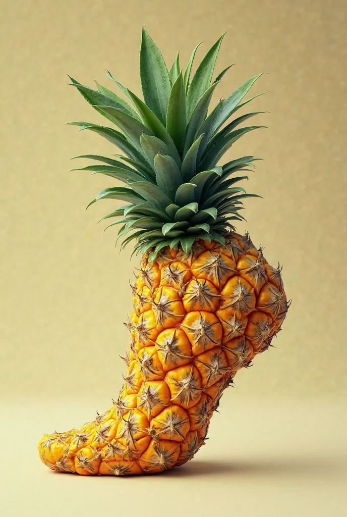 a person's foot as colored as a pineapple