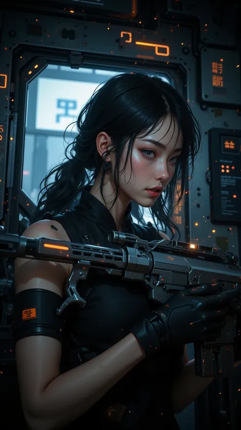 woman，A Dramatic Scene，A Skilled Sniper Makes Critical Shots for Critical Situations，A Sniper Acting Alone， Focus ，One Shot Ding Jiangshan，Sharpshooter，Accurate Aiming，High Risk Moments，Mystery ，High-tech，High Quality CGI