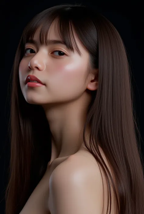  she wants to kiss,  masterpiece,  accurate, Super Detail, advanced details, high quality, Award-winning, 最high quality, 16k, perfect anatomy, ( front view,  upper body),  Ultra High Resolution Hair , brown hair,  long hair, detailed faces,  realistic text...