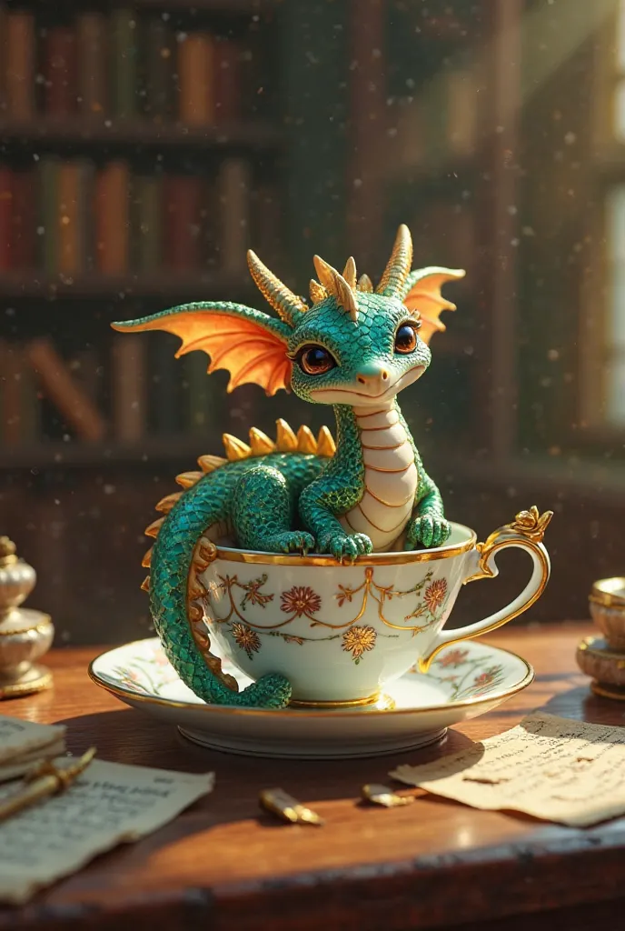 Generate a dragon in tea cup