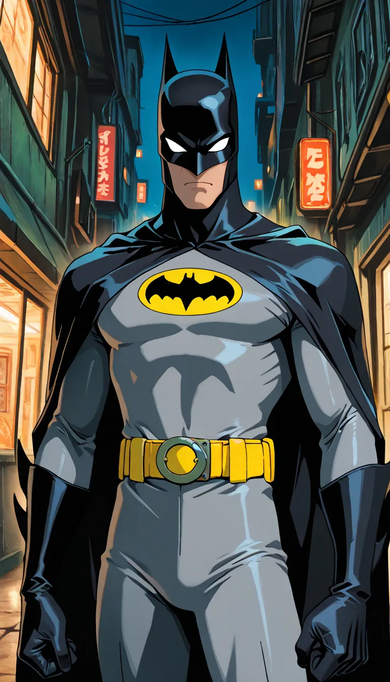 (1boy, The_Batman), (extremely detailed CG unit 8k wallpaper),(master part), (best quality), (ultra detail), (best illustration),(ghibli_style), cowboy shot, dutch angle, close up, standing, facing viewer, looking at viewer, perfect face, perfect eyes, per...