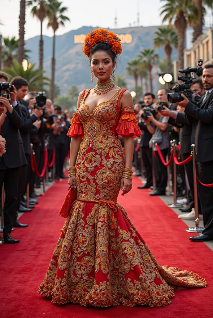 Fallera Valenciana style on the Hollywood red carpet, Ninot
