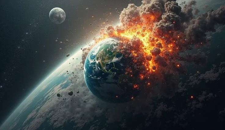 Explosion on Earth, view from space