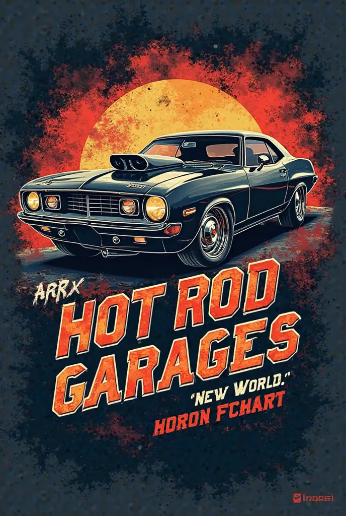 Car custom T shirt design logo text hot rod garage