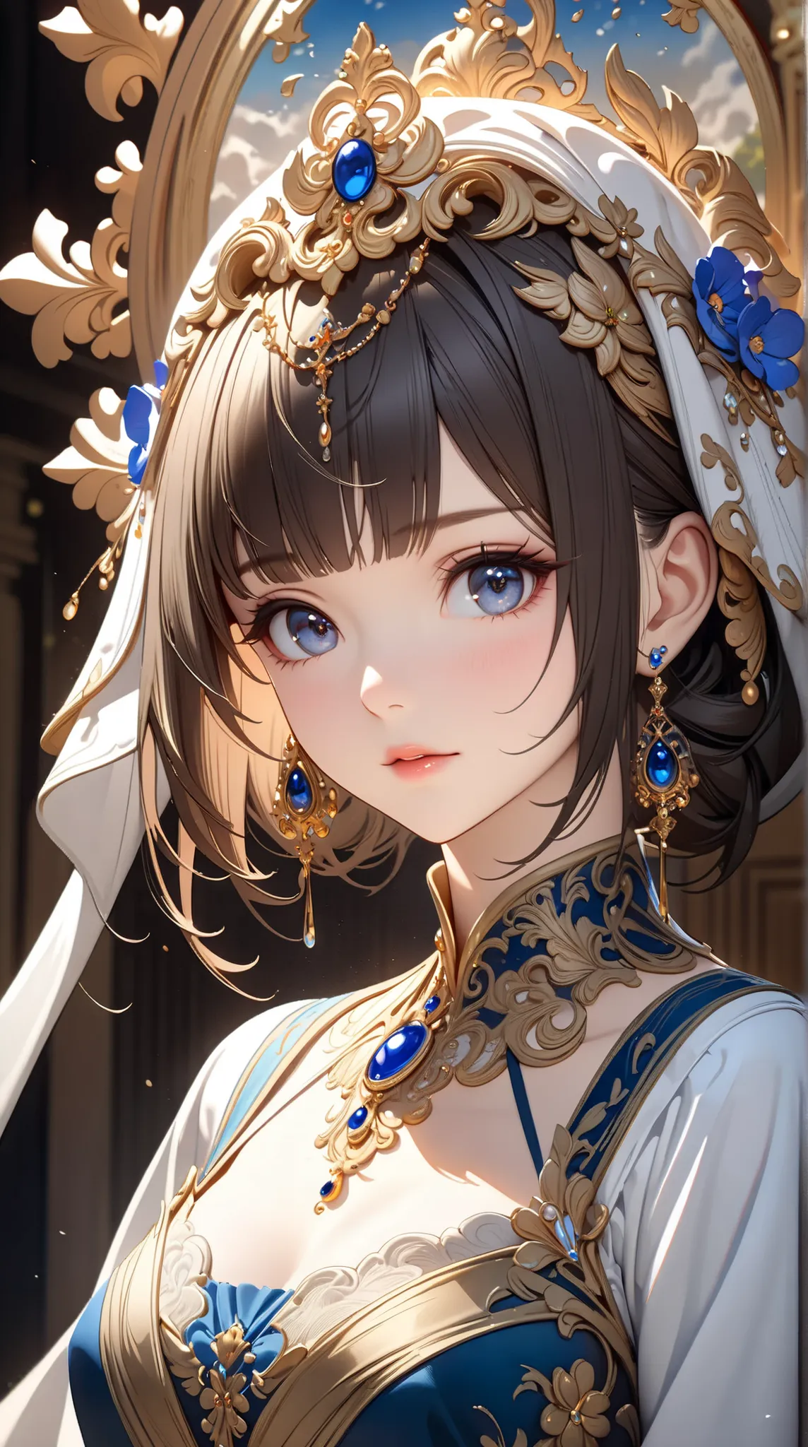 ((Highest quality)),( Ultra High Definition),( very detailed),( detailed description ),((  best CG  )),(  BEST ARTWORK  ),  ultra-precise art, amazing painting art,( Exquisite Art:1.5), woman, beautiful well-groomed face,  cropped bangs