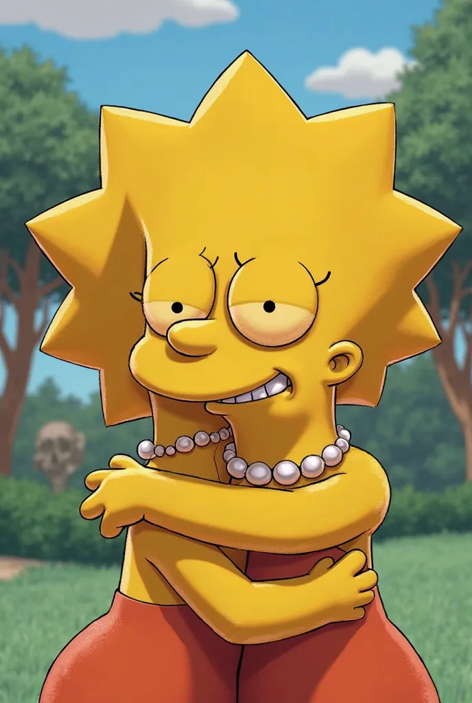 Bart Simpson and Lisa Simpson hugging each other