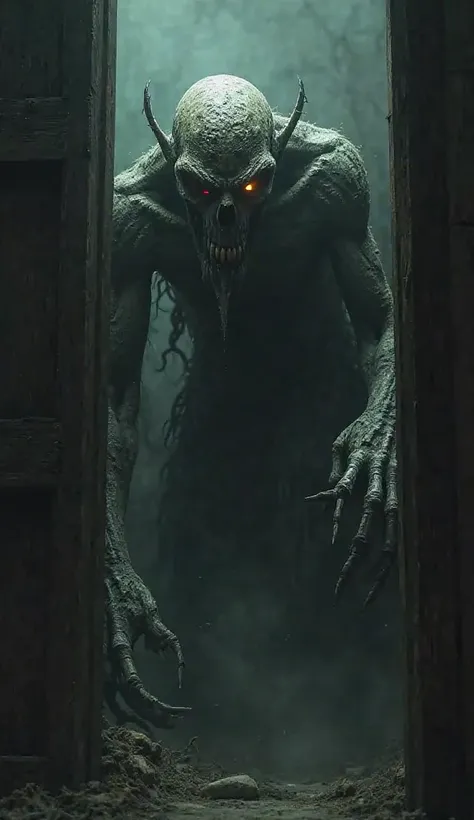  The Watcher-demon entity with sharp nails 
Watching behind door