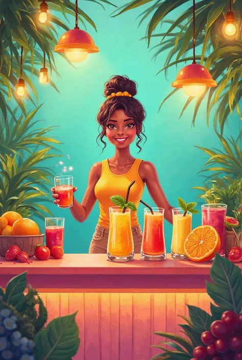 A poster for a juice point named Glow's juice point 