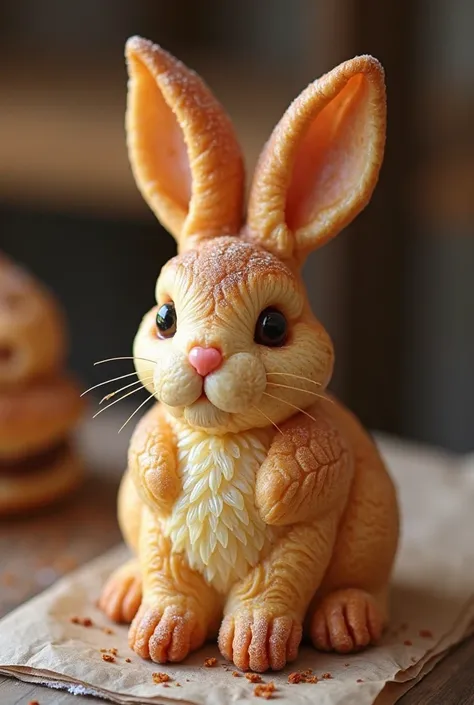 Le Lapin Feuilleté : Une revisite de la viennoiserie en forme de lapin, crunchy and tender.