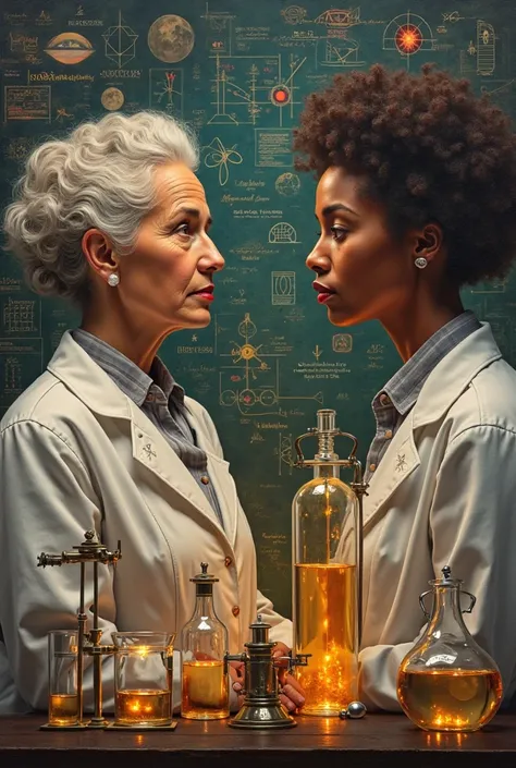 Picture where Marie Curie and Katherine Johnson are