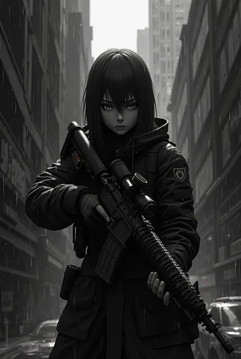 Black and White Sniper Anime Photos