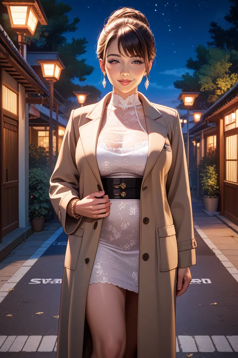  Long Coat 、beautiful、Vulgar、transformation、 japanese mature、官能的な顔、exhibitionist、front、Coat only、night、A deserted road、pink vibe 、 reverse rape、 heart、lure、NSFW、 Ahe Face、Lewd、 open crotch