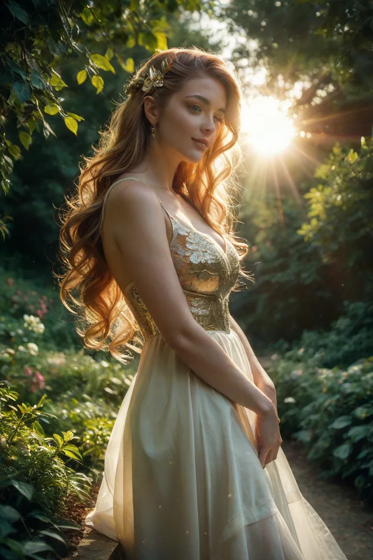 Beautiful woman gives her the yellow sun