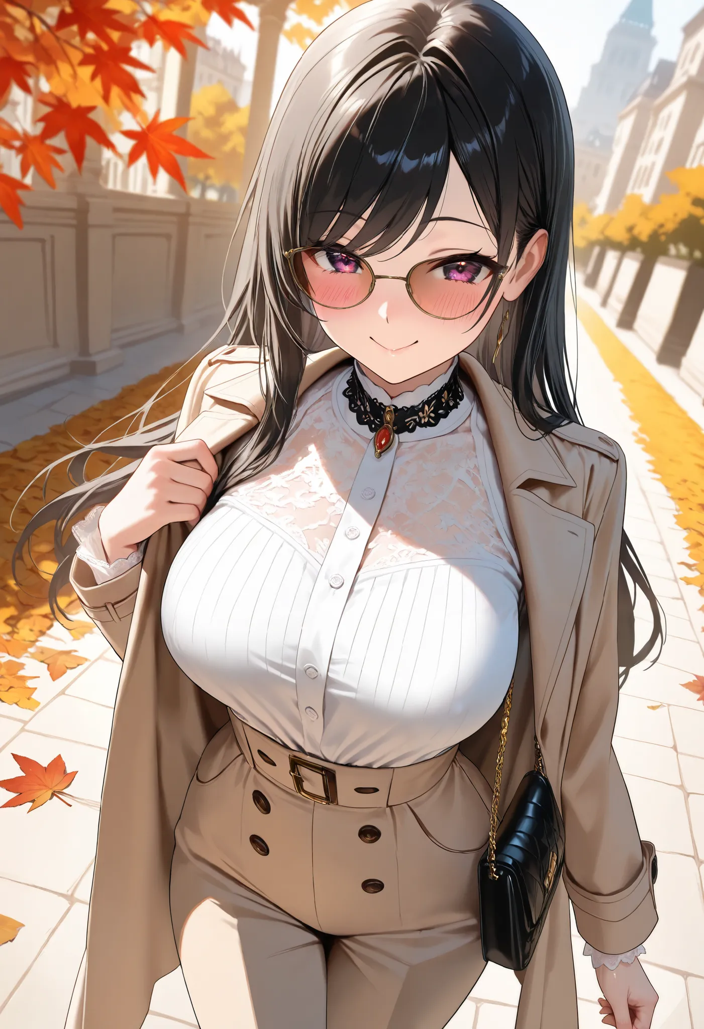 (best quality, masterpiece, ultra detailed, high resolution), Beautiful 8K CG artwork, Enriched photography, anatomically accurate body, depth of field,  1girl, elegant yet sexy girl, (long hair, black straight hair, swept bangs), 
round large breasts, bre...