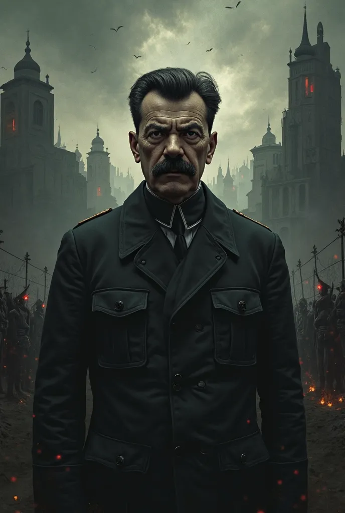 A youtube thumbnail about the dark reality of stalin