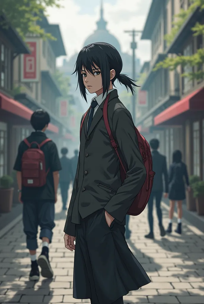 Itachi uchiha going to school