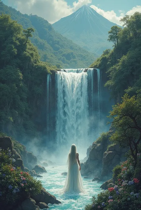 Create a poster making that "Maria Sinukuan" of Arayat Pampanga was cried and her tears rundown into a water fall