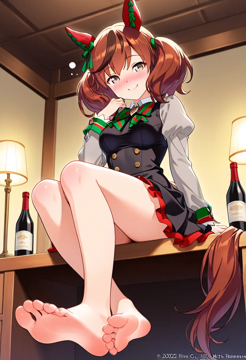 Nice nature（   Uma Musume  )SMILE,,,,smile,,smile,,smile,, BEST QUALITY OFFICIAL ART （Blush & shyAn embarrassed expression）( best quality )、(Nonsense)、( very detailed)、( very beautiful way to hold ) information best quality 、Ultra-fine、Most HD、 very detail...