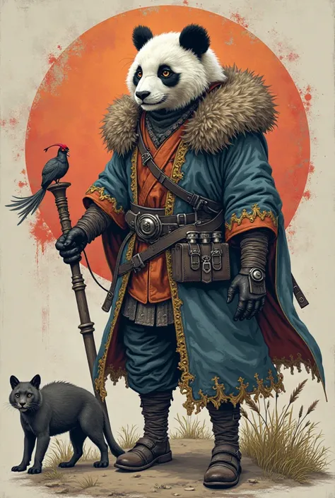 Générez 6 Guerrier humanoïde
Un panda et une grue (crane en anglais) avec un style Samouraï japonais
Un minautaure avec un style vikings
Une panthère noir avec un style Guerrier africain
Un poisson
Et un renard blue