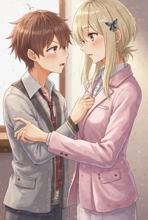 Anime Boy Touching Girl's Breasts