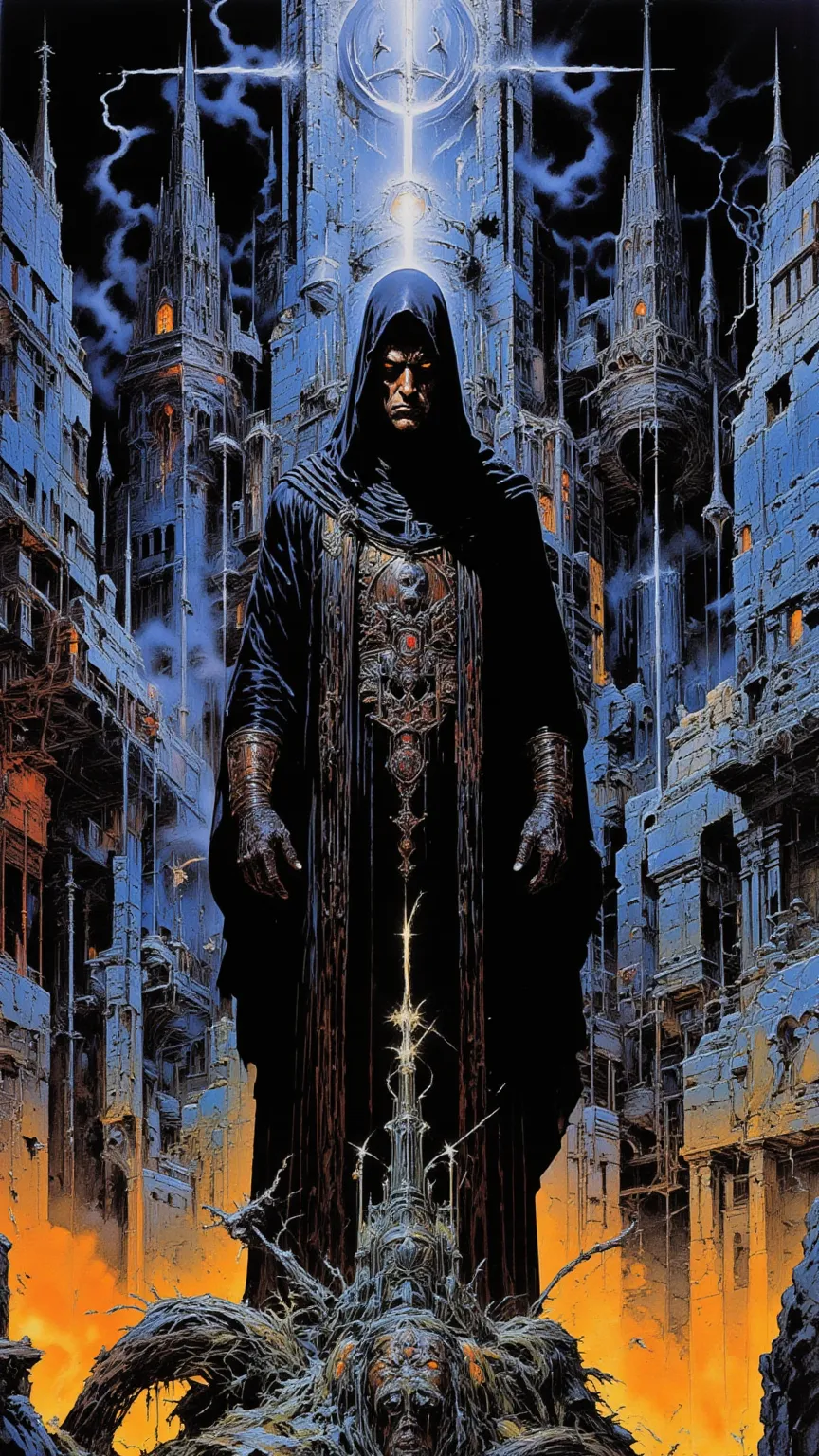 nun，  Frank Frazzetta Style， fantastic aesthetics . epic， fantastic art ,  darkness，fantasy, highly realistic details,  