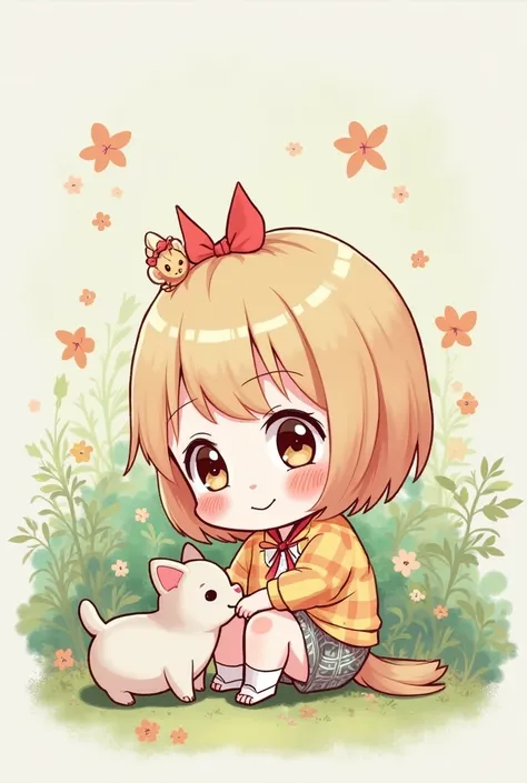 Chibi girl with animal 