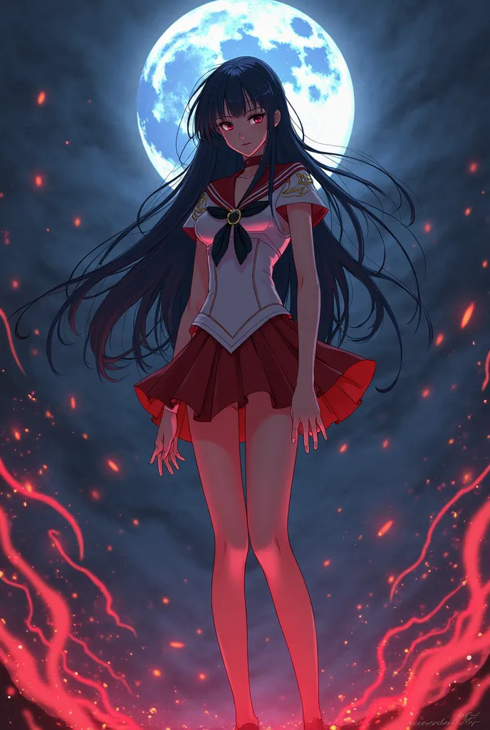 anime style, Sailor Mars negra ligth skin