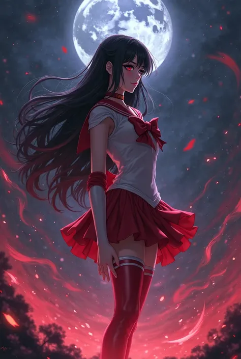 anime style, Sailor Mars negra ligth skin