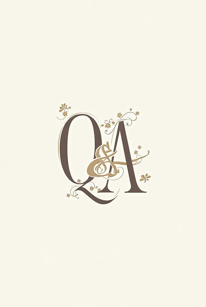 Create a calligraphy logo for wedding “Q and A”