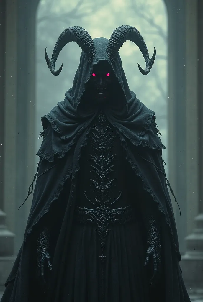 Gothic with horns all in black