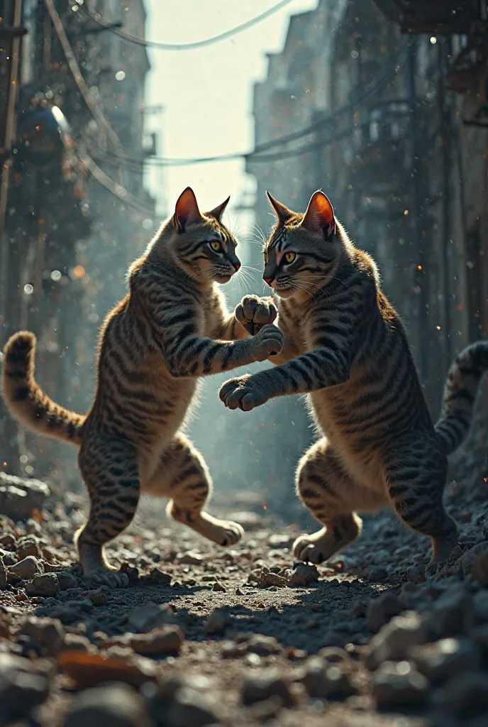 A story of realistic cats fighting
