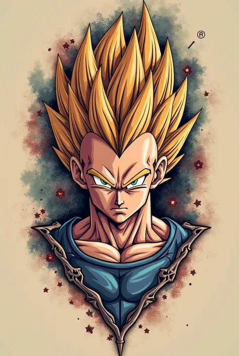 Dragon ball Vegeta Tattoo design no colour 