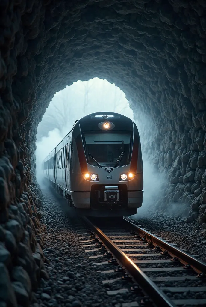 Make a video of fast moving train under tunel camera 28.02.2023