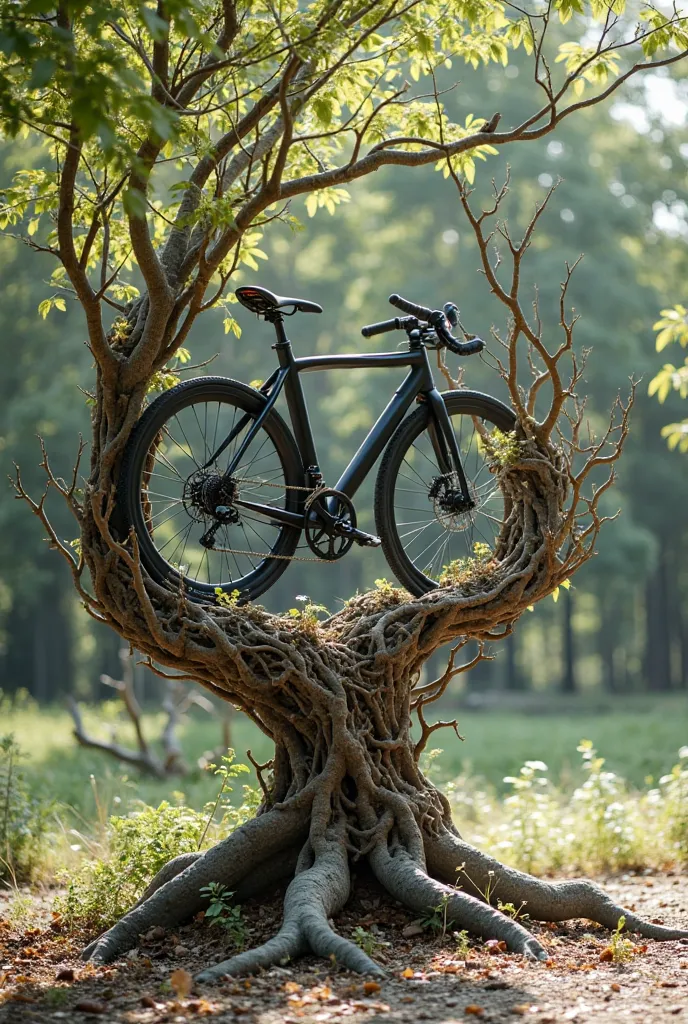 A tree bottom for that same bike