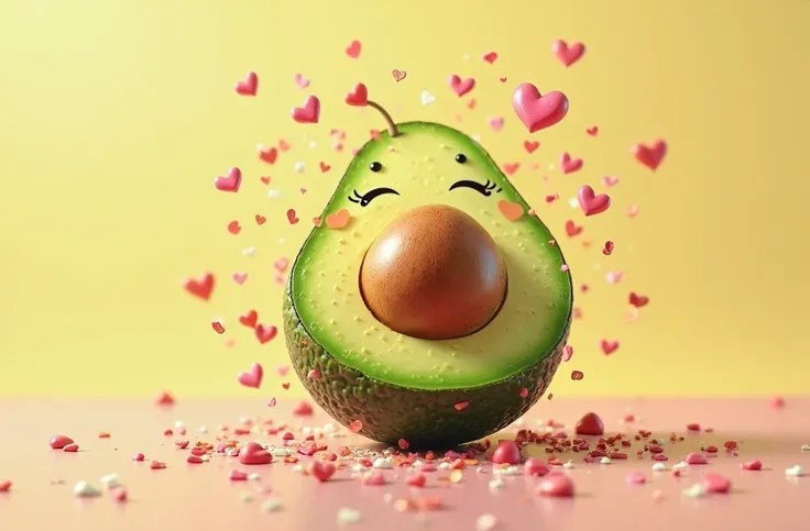 fresh avocado with love sprinkels