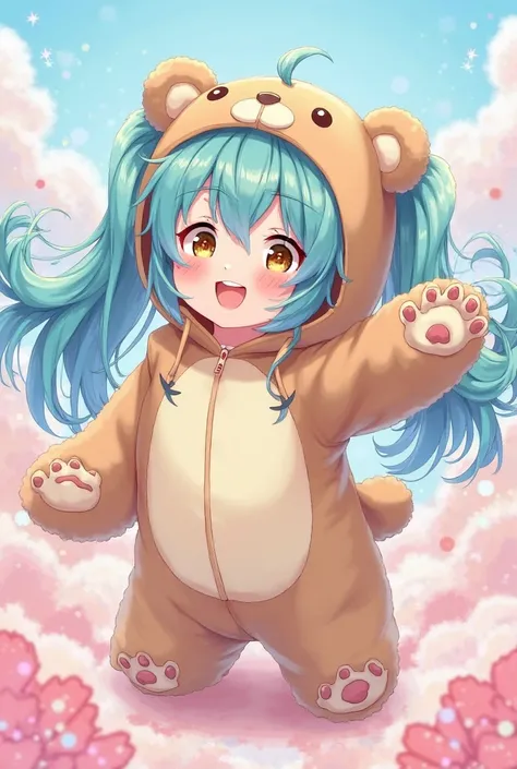 Hatsune miku with bear costume 