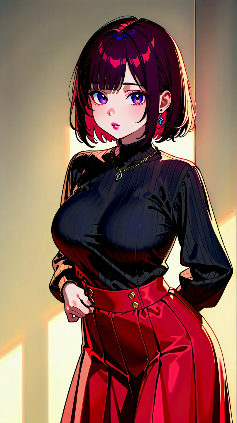 1 girl, high resolution, high quality,  masterpiece, purple eyes, An otome who has traveled back in time since the Meiji era:1.3,I made them change into modern clothes:1.3, high resolution, Superior quality, Craftsmanship, Intricate details, realistic, nat...