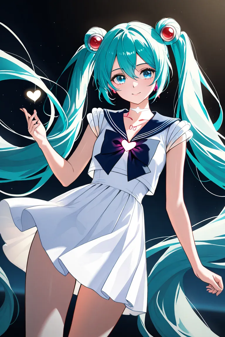 fused character, miku hatsune (vocaloid), and sailor moon