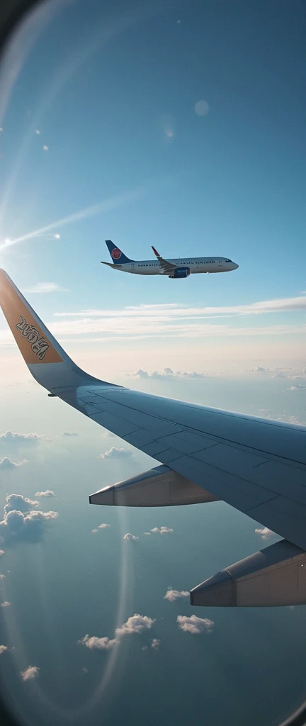 Mirror photo of an airplane 