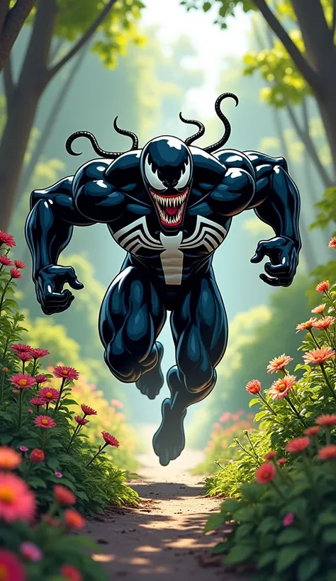 The Venom In Avengers Is Running In Garden And In Happily Mood