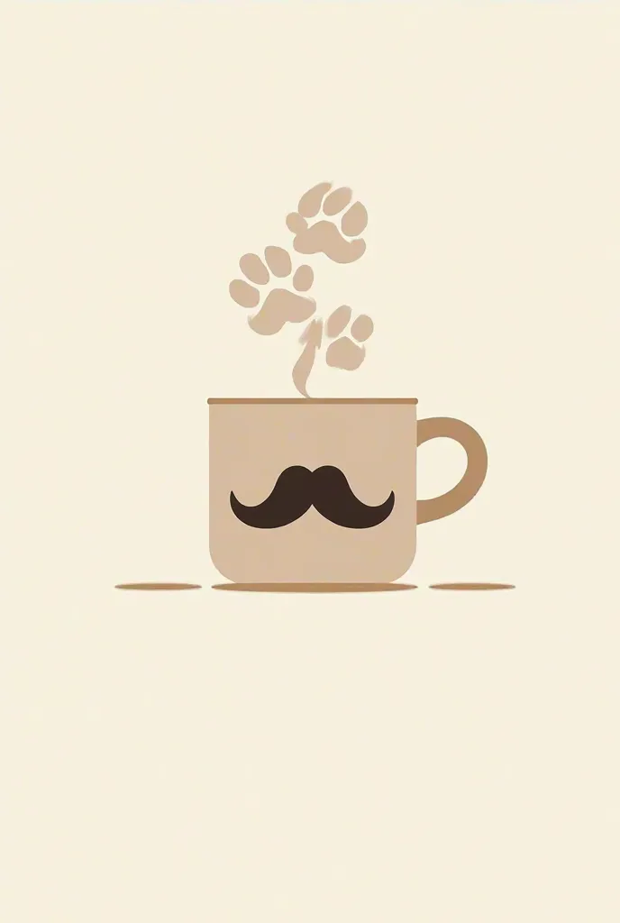 Create a coffee shop logo 
The coffee shop is called :  " Huellitas y Café"
I want it to have a minimalist style 
In neutral tones with a classic typeface
I want the mug to have mustaches and also to have a cat's footprint 
I want the logo not to look so l...