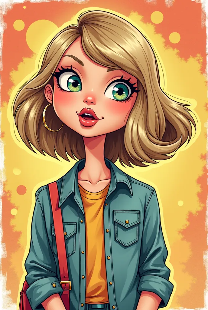 taylor swift Illustration design like cartoon boy print design 