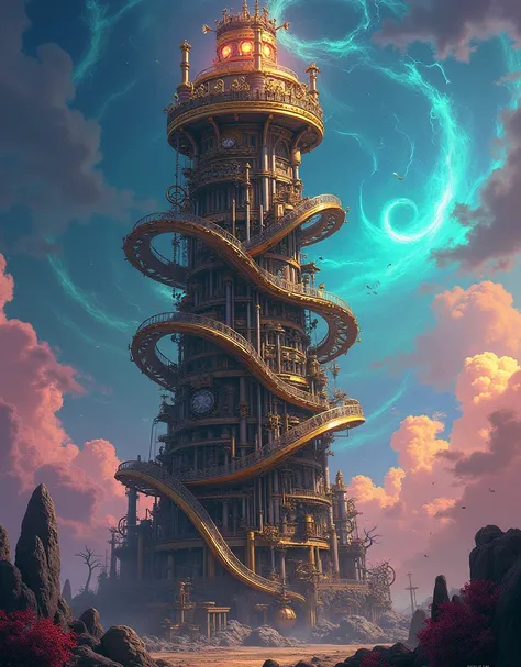 Psychedelic Watch Tower,  steampunk