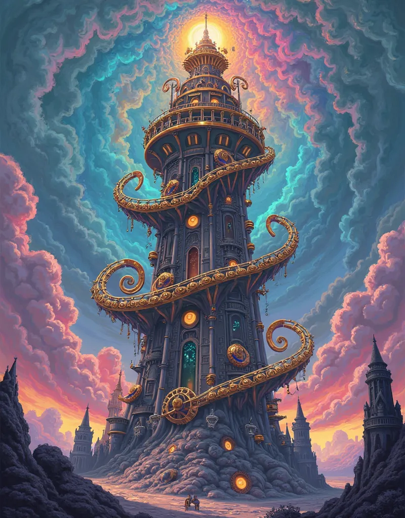 Psychedelic Watch Tower,  steampunk