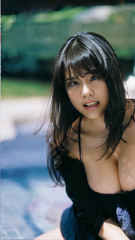  beautiful dark-haired woman turning sideways to the left , Beautiful women in their late 20s , (( Screaming orgasm with her head tilted forward )) , Closeup with her eyes open  ,  white,( 8K Ultra HD for skiing :0.8), very detailed , Stimulate, frown, ope...