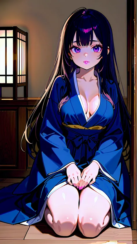 1 girl, high resolution, high quality,  masterpiece, purple eyes, An otome who has traveled back in time since the Meiji era changed into modern clothes:1.3, high resolution, Superior quality, Craftsmanship, Intricate details, realistic, natural light, Sof...